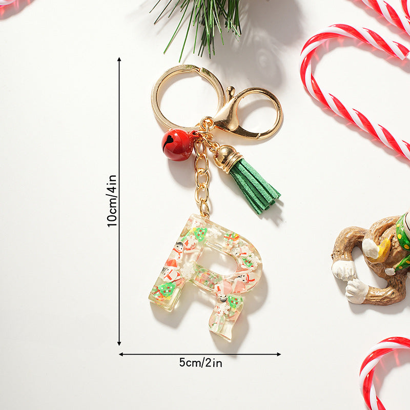 Wholesale Cartoon Christmas Pattern Letter Acrylic Keychain